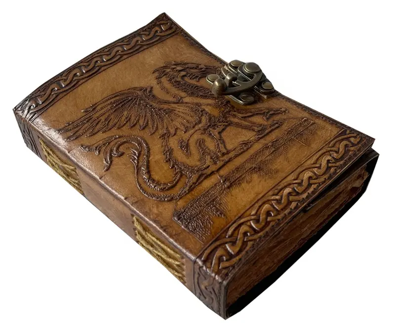 Livre d'ombres en cuir Antique en relief Dragon, 200 Pages pour cadeau et livre d'utilisation quotidienne