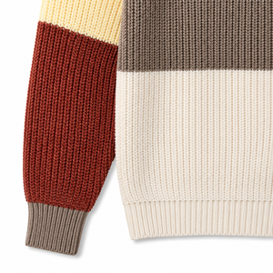 Women's Color Block Chenille Shaker Stitch Sweater 100% Polyester Chunky Knit Mock Neck <b>Pullover</b> | OEM Manufacturer - Product Image 6
