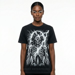 เสื้อยืดผู้หญิงลายกราฟิกแบบวินเทจสไตล์โกธิค พิมพ์ลายสกรีน ผ้าฝ้าย สตรีทแวร์ ขายส่ง - Product Image 6