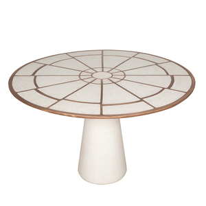Table à manger ronde en ciment, style moderne, meubles de salle à manger de style farmhouse pour la maison, l'hôtel, l'appartement - Product Image 5