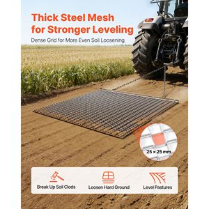 Erpice a Catena in Acciaio Zincato Durevole 4x4 piedi ad Alta Efficienza per ATV/UTV/Trattori - Accessori Agricoli - Product Image 2