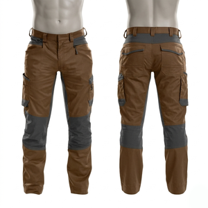 290GSM Heavy Cotton Polyester <b>Work</b> Pant Men Two Tone Panel <b>Cargo</b> Custom Logo Wear Clothing <b>Cargo</b> <b>Work</b> Pant - Product Image 1