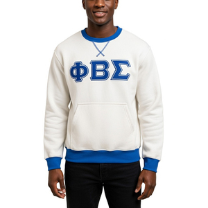 Sudadera con Cuello Redondo y Franjas Blancas de Phi Beta Sigma, Prenda de Fraternidad Griega con Diseño Clásico de Chenille, Comodidad Premium - Product Image 2