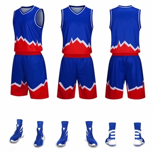 Ensemble de maillot de basket-ball unisexe uni sans manches à col en V, respirant, à séchage rapide, antibactérien, en polyester, pour tous - Product Image 4