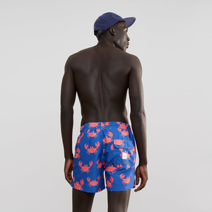 Short de bain imprimé pour hommes avec taille élastique et cordon de serrage, short de plage à séchage rapide pour l'été - Product Image 4