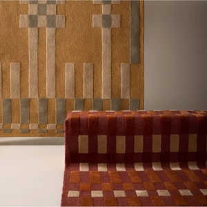 Contemporary Rust Geometric Rug Hand Tufted Soft Woolen Carpet Stylish Modern Area Rug for Living Room Bedroom Decorative <b>Floor</b> - Product Image 3
