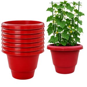 ZARA ENTERPRISES ZE4033 Juego de 12 Macetas de Plástico Resistentes de 12 Pulgadas, Diseño Bonito para Hogar, Jardín y Plantas de Semillero (Blanco) - Product Image 2