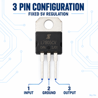 Régulateur de tension linéaire IC Stock L7805CV 5V 1.5A à trois bornes pour composant de gestion de l'alimentation 220V, pour la vente en gros