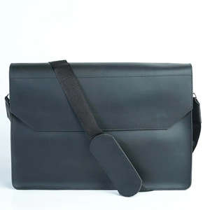Porte-documents en cuir véritable pour femmes, noir, grande capacité, sac pour ordinateur portable robuste avec étiquette de bagage, logo personnalisé OEM - Product Image 4