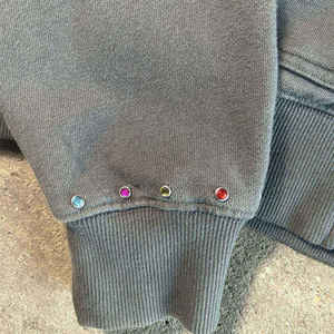 Custom Heavyweight High Quality Sun Faded <b>Rhinestone</b> Hoodie High Street Fashion Breathable <b>Rhinestone</b> <b>Hoodies</b> - Product Image 2