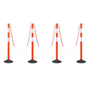 Set di 4 Coni Stradali Riflettenti Resistenti da 34 Pollici, Pali Delineatori per la Sicurezza Stradale con Base Appesantita per Uso Esterno - Product Image 1