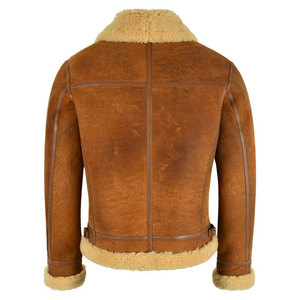 Men's Brown Suede Bomber Jacket Windproof Turn-down Collar <b>Zip</b>-<b>up</b> Regular Fit Winter Outerwear Polyester Lining Embossed - Product Image 4