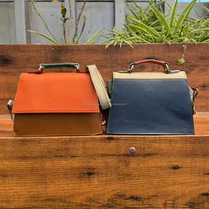 Designer Colored Recycled Leather Small Satchel Crossbody Handled Bag for Women Shoulder Bags Fair Trade Handmade & Eco-Friendly - Product Image 5