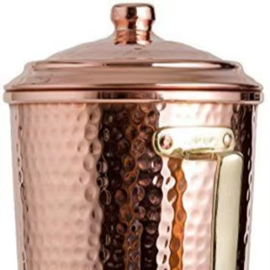 Copper jug set for premium reusable <b>water</b> system metal set with <b>glasses</b> durable kitchen dining drinkware - Product Image 1