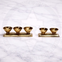 SHREE RADHEY Lampe à huile indienne artisanale en laiton antique, motif paon, pour chakra, décoration murale, pooja, multi-tailles, pour temple et maison