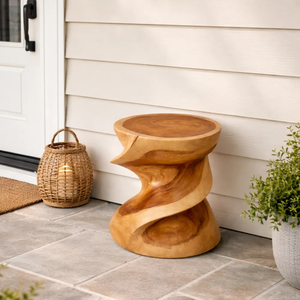 <b>Rustic</b> Organic Solid Suar Wood <b>Side</b> <b>Table</b> Sculptural Twisted Modern Accent <b>Table</b> Handcrafted Durable Natural Design - Product Image 4