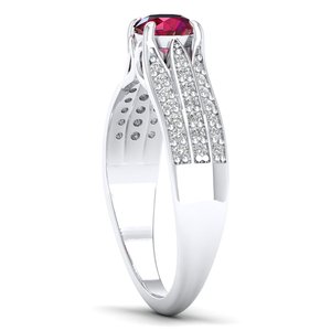 REYES Factory Wholesale Price <b>925</b> Sterling <b>Silver</b> Moissanite Engagement <b>Rings</b> For Women Luxury Ruby Gemstone Fine Jewelry - Product Image 3