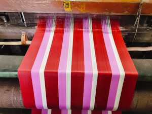 Rouleau de tissu tissé en PP recyclé, écologique, rayé, pour sacs de courses, matériau durable laminé résistant à l'eau - Product Image 3