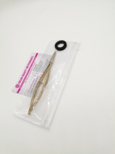 Pince à épiler plaquée or la plus vendue, en acier inoxydable, avec logo personnalisé, ciseaux à lame droite pour cils/sourcils, ciseaux à ressort - Product Image 6
