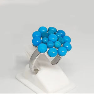 Genuine Blue Turquoise <b>Ring</b> 925 Sterling Silver Natural Gemstone Jewelry Handmade Gift For Women Elegant - Product Image 3