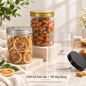 Frasco de Plástico PET Transparente de 750 ml con Boca Ancha y Tapa de Rosca para Envasado de Alimentos Secos y Frutos Secos, Fabricante en Vietnam - Product Image 6