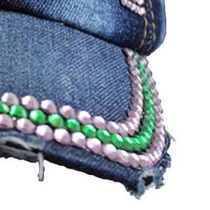 Gorra de béisbol vaquera AKA con pedrería, gorra de camionero ajustable con cristales brillantes y detalles desgastados, a la moda - Product Image 3