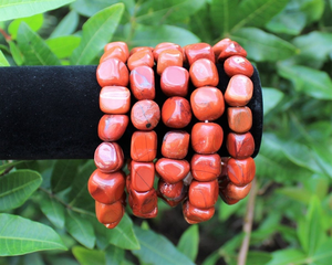 Bracelet en jaspe rouge, pierre naturelle de guérison, bracelet perlé, bijoux en cristal faits à la main pour hommes et femmes, cadeau en gros - Product Image 3