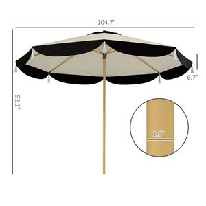 Ombrellone da Esterno Elegance da 2,7 m (8,7FT) con Protezione UPF 50+, 8 Stecche, Beige, per Hotel, Giardino e Spiaggia, Base da 2,7 m - Product Image 3