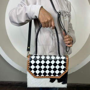 Sac à main pour femme en cuir à carreaux de grande capacité, vente chaude de qualité supérieure, nouveau sac à bandoulière en cuir de vache véritable, sac tendance pour femmes - Product Image 4