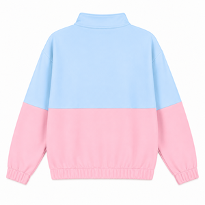Sudadera personalizada Jack and Jill of America con cremallera de un cuarto, color rosa y azul cielo, logotipo bordado, informal, unisex, ropa griega. - Product Image 3