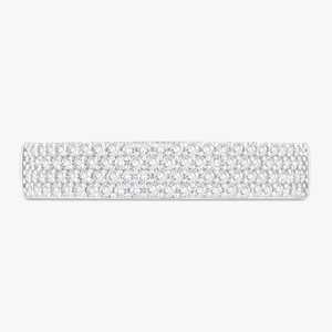 Anillo apilable de cuatro filas de diamantes cultivados en laboratorio con corte redondo, oro macizo de 10k/14k, anillos de boda minimalistas y delicados de media eternidad para mujer - Product Image 3