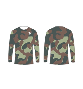 Camiseta de Manga Larga para Hombre, Color Azul Marino y Amarillo Camuflaje, Diseño Abstracto Azul y Blanco, Cuello Redondo, Estilo Casual, Ropa Deportiva, para Gimnasio - Product Image 2