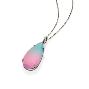 Water Drop <b>Opal</b> Pendant <b>Necklace</b> Silver Plated Stainless Steel Claw Setting Romantic Unisex Everyday Wearing - Product Image 2