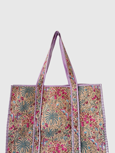 Sac fourre-tout en coton brodé de fleurs bohèmes avec design à panneaux, ouverture supérieure, idéal pour le shopping en toutes saisons - Product Image 6