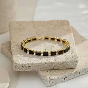 Pulsera de Lujo Vintage de Ónix Negro Natural, Plata de Ley 925, Hecha a Mano, Diseño Único y Elegante, Cadena Tipo Tenis, Regalo de Joyería para Mujer - Product Image 6