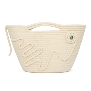Sac fourre-tout réutilisable en coton tressé, résistant à l'eau, style bohème, fait main, écologique, pour femme, printemps-été, avec fermeture éclair | - Product Image 4