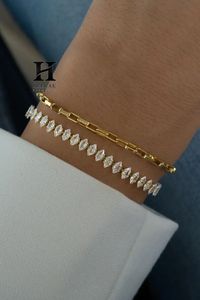Pulsera de Diamantes de Corte Marquesa de Lujo, Joyería Elegante de Oro de 18K para Bodas, para Mujer - Product Image 6