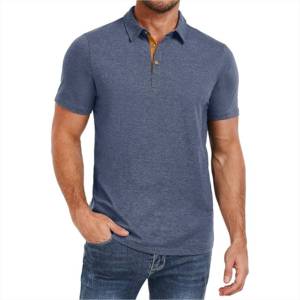 Chemises polo pour hommes, tissu doux texturé, design boutonné, vêtements d'été, faible MOQ, prix bas. - Product Image 1