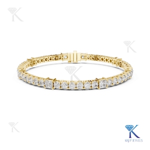 3.00 MM Round and 3.50 MM Princess Cut Diamond Tennis <b>Bracelet</b> 14K 18K <b>Solid</b> Gold Fine Women Luxury Jewelry Manufacturer - Product Image 1