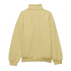 เสื้อสเวตเชิ้ตคอเต่าแบบสวมใส่สบายทรงหลวม ซิปครึ่งตัว คอตั้ง ไซส์ใหญ่ สีพื้น แขนยาว สำหรับผู้หญิง - Product Image 2