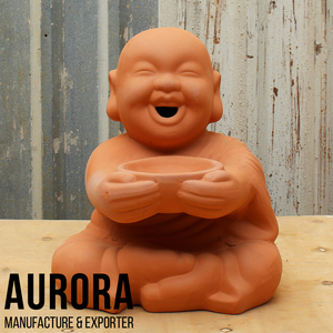 Maceta de Buda de Terracota, Estilo Chino Tradicional Wabi-Sabi, Maceta Clásica para Plantas de Interior, Decoración Hecha a Mano - Product Image 2