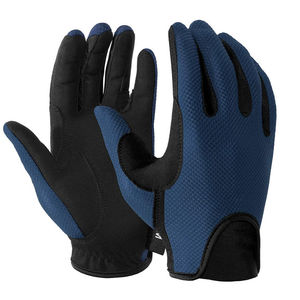 Guantes de equitación de cuero genuino transpirables con diseño OEM personalizado, cierre de cremallera, ajuste delgado para deportes de invierno y equitación al aire libre - Product Image 1