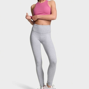 Leggings de yoga taille haute pleine longueur sans couture extensibles dans les quatre sens gris uni Index Sportswear - Product Image 4