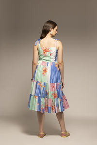 Robe maxi en tissu mélangé de coton de qualité supérieure, imprimé floral multicolore, pour femmes, tenue décontractée de tous les jours, robe tendance d'été - Product Image 5