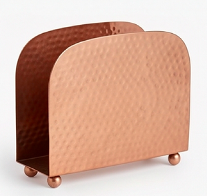 Porta Servilletas de Metal Martillado en Cobre Sólido con Diseño Elegante, Perfecto para Decoración de Mesa y Hogar - Product Image 1