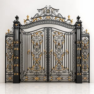 Puerta de Entrada Doble Tradicional Khang Hung Phat, Hierro con Recubrimiento en Polvo, para Villa, Control Manual, Fácil Instalación, Exterior - Product Image 1