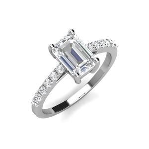 Fine Women Jewelry 925 Silver 18ct Gold Plated <span class=keywords><strong>GRA</strong></span> Certified Emerald Cut Moissanite Baguette Ring Destiny Jewellery - Product Image 2