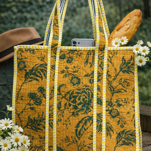 Indian Handmade Pure Cotton Beautiful Women's Quilted Shopping Tote <b>Bag</b> <b>Beach</b> Wear Party Wear Storage Travel Printed <b>Bag</b> - Product Image 1