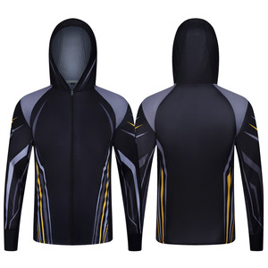 Veste à capuche zippée pour homme, dégradé de couleurs, séchage rapide, UPF 50, polyester, vêtements de pêche, haut de sport - Product Image 2