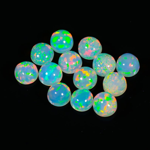 Natural Ethiopian Opal Smooth Round Cabochons 5x5mm Loose Opal Gemstones For Jewelry Making Ethiopian Opal Stones Wholesale Bulk - Product Image 2